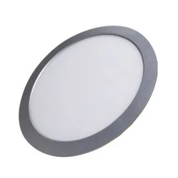 Led panel slim πλαστικό χωνευτό 26W ασημί στρογγυλό 6000k ψυχρό φως 230V 1900lm