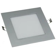 Led panel slim πλαστικό χωνευτό 14W ασημί τετράγωνο 6000k ψυχρό φως 230V 990lm