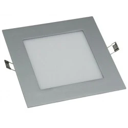 Led panel slim πλαστικό χωνευτό 14W ασημί τετράγωνο 6000k ψυχρό φως 230V 990lm