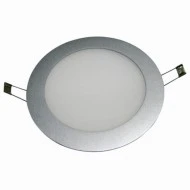 Led panel slim πλαστικό χωνευτό 14W ασημί στρογγυλό 6000k ψυχρό φως 230V 990lm