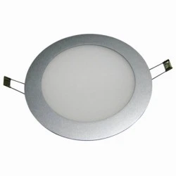 Led panel slim πλαστικό χωνευτό 14W ασημί στρογγυλό 6000k ψυχρό φως 230V 990lm