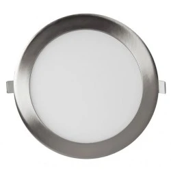 Led panel νίκελ ματ στρογγυλό χωνευτό 20W 230V 4000k ενδιάμεσο λευκό φως 120° 1700lm