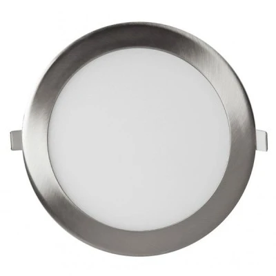 Led panel νίκελ ματ στρογγυλό χωνευτό 20W 230V 4000k ενδιάμεσο λευκό φως 120° 1700lm