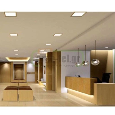 Led panel χωνευτό λευκό χρώμα τετράγωνο 24W 230V 4000k ενδιάμεσο λευκό φως 1800lm με τροφοδοτικό