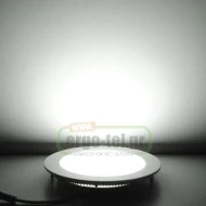Led panel slim πλαστικό χωνευτό 14W ασημί στρογγυλό 6000k ψυχρό φως 230V 990lm