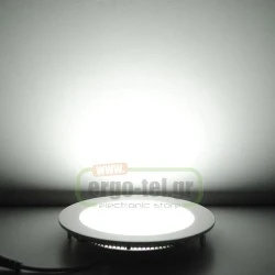 Led panel slim πλαστικό χωνευτό 26W ασημί στρογγυλό 6000k ψυχρό φως 230V 1900lm