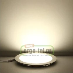 Led panel slim πλαστικό χωνευτό 26W ασημί στρογγυλό 4000k ενδιάμεσο φως 230V 1880lm