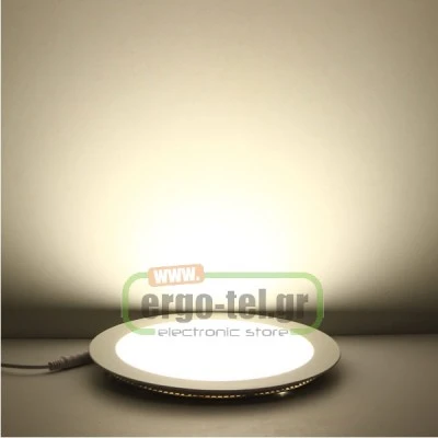 Led panel slim πλαστικό χωνευτό 26W ασημί στρογγυλό 4000k ενδιάμεσο φως 230V 1880lm Led panel slim πλαστικό χωνευτό 26W ασημί στρογγυλό 4000k ενδιάμεσο φως 230V 1880lm