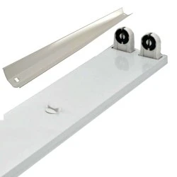 Slim σκαφάκι με ανταυγαστήρα για 2λάμπες LED T8 G13 90cm 230V τύπου φθορίου με τροφοδοσία στα 2 άκρα