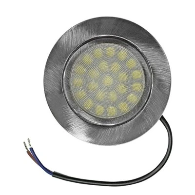 Led σποτ κουζίνας σατινέ χωνευτό στρογγυλό Ø57mm 4W 3000k θερμό λευκό φως δέσμης 60° 230V