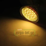 Λάμπα led MR16 GU5.3 1W 12V AC/DC πορτοκαλί φως δέσμης 100° Ø50mm