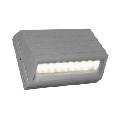 Led φωτιστικό επίτοιχο κυρτό γκρι 2W 230V μπλε φως στεγανό IP54