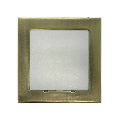 Led φωτιστικό επίτοιχο τετράγωνο 71x71mm αντικέ 0,6W 230V ψυχρό φως στεγανό IP54