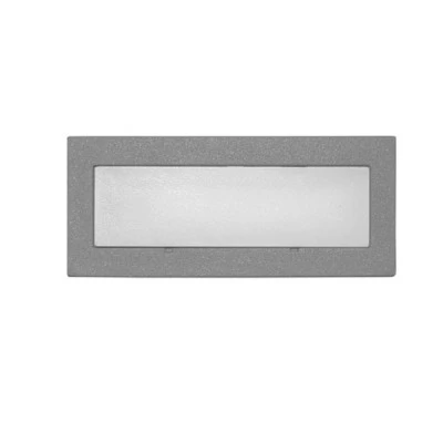 Led φωτιστικό επίτοιχο ορθογώνιο 121x51mm γκρι 0.6W 230V ψυχρό φως στεγανό IP54