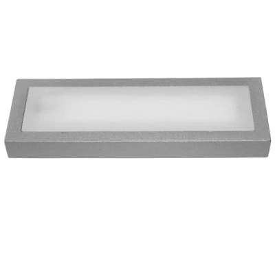 Led φωτιστικό επίτοιχο ορθογώνιο 180x60mm γκρι 1.3W 230V μπλε φως στεγανό IP54