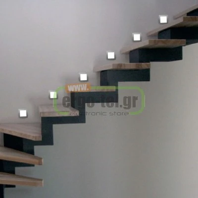 Led φωτιστικό επίτοιχο τετράγωνο 91x91mm αντικέ 1W 230V ψυχρό φως στεγανό IP54