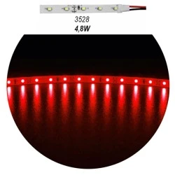 Led ταινία 5m 12VDC 4.8W/m κόκκινο φως IP20 μη στεγανή αυτοκόλλητη 60LED3528/m