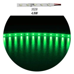 Led ταινία 5m 4.8W/m 12VDC πράσινο φως IP20 μη στεγανή αυτοκόλλητη 60LED3528/m