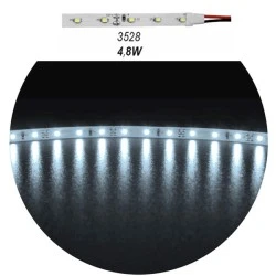 Led ταινία 5m 4.8W/m 12VDC ψυχρό λευκό φως IP20 μη στεγανή αυτοκόλλητη 60LED3528/m