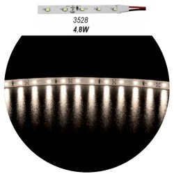 Led ταινία 5m 12VDC 4.8W/m θερμό λευκό φως IP20 μη στεγανή αυτοκόλλητη 60LED3528/m