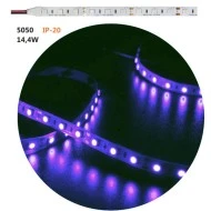 Led ταινία 5m 24VDC 14.4W/m RGB (εναλλαγής χρωμάτων) μη στεγανή IP20 αυτοκόλλητη 60LED5050/m