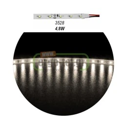 Led ταινία 5m 12VDC 4.8W/m θερμό λευκό φως IP20 μη στεγανή αυτοκόλλητη 60LED3528/m