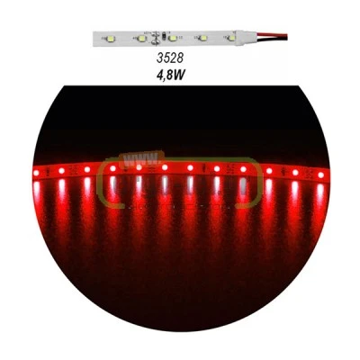 LED ΤΑΙΝΙΑ 5M ΚΟΚΚΙΝΗ 24VDC 4,8W/m 60LED3528/m ΜΗ ΣΤΕΓΑΝΗ IP20 ΕΥΚΑΜΠΤΗ ΑΥΤΟΚΟΛΛΗΤΗ