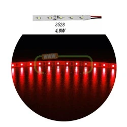 Led ταινία 5m 12VDC 4.8W/m κόκκινο φως IP20 μη στεγανή αυτοκόλλητη 60LED3528/m