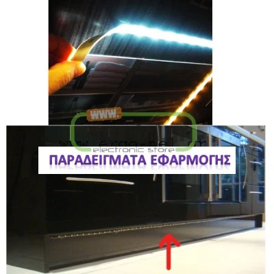 LED ΤΑΙΝΙΑ 5m ΜΑΥΡΗ ΑΔΙΑΒΡΟΧΗ ΨΥΧΡΟ ΛΕΥΚΟ ΦΩΣ 12VDC 7.2W/m 30LED5050/m (μεγαλα led) ΣΤΕΓΑΝΗ IP54
