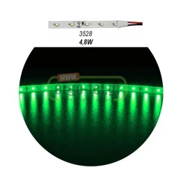 Led ταινία 5m 4.8W/m 12VDC πράσινο φως IP20 μη στεγανή αυτοκόλλητη 60LED3528/m