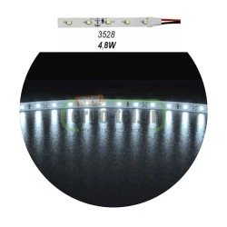 Led ταινία 5m 4.8W/m 12VDC ψυχρό λευκό φως IP20 μη στεγανή αυτοκόλλητη 60LED3528/m