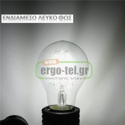 Λάμπα led filament αχλάδι Ε27 6W 230V ντιμαριζόμενη 4000k ενδιάμεσο λευκό φως 695 lumen 30000h