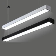 Led κρεμαστό ορθογώνιο γραμμικό φωτιστικό αλουμινίου ασημί 36W 4000K ενδιάμεσο φως 2850Lm