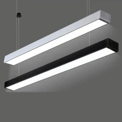 Led κρεμαστό ορθογώνιο γραμμικό φωτιστικό αλουμινίου ασημί 36W 4000K ενδιάμεσο φως 2850Lm