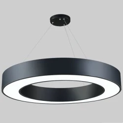 Led γραμμικό φωτιστικό σε μαύρο χρώμα και κυκλικό design 48W 6000K ψυχρό φως 3900Lm