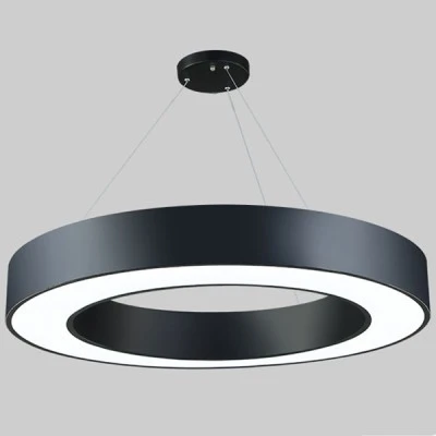 Led γραμμικό φωτιστικό σε μαύρο χρώμα και κυκλικό design 48W 3000K θερμό φως 3800Lm Led γραμμικό φωτιστικό σε μαύρο χρώμα και κυκλικό design 48W 3000K θερμό φως 3800Lm