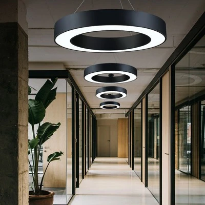 Led γραμμικό φωτιστικό με κυκλικό design 48W ενδιάμεσο φως 4000K 3850Lm μαύρο 