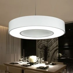 Led γραμμικό φωτιστικό κρεμαστό ασημί με κυκλικό design 48W 4000K ενδιάμεσο φως 3850Lm