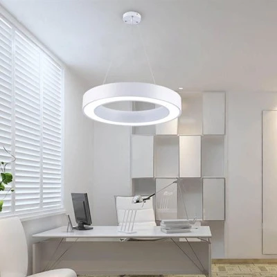 Led γραμμικό φωτιστικό σε ασημί χρώμα και κυκλικό design 48W 3000K θερμό φως 3800Lm Led γραμμικό φωτιστικό σε ασημί χρώμα και κυκλικό design 48W 3000K θερμό φως 3800Lm