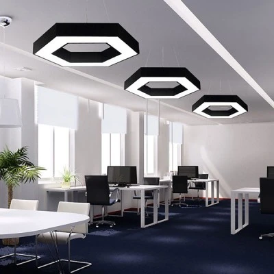 Led γραμμικό φωτιστικό εξάγωνοαλουμινίου σε μαύρο χρώμα 48W 4000K ενδιάμεσο φως 3850Lm Led γραμμικό φωτιστικό εξάγωνοαλουμινίου σε μαύρο χρώμα 48W 4000K ενδιάμεσο φως 3850Lm
