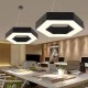 Led γραμμικό φωτιστικό εξάγωνο αλουμινίου σε μαύρο χρώμα 48W 3000K θερμό φως 3800Lm