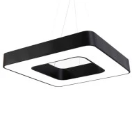 Led γραμμικό φωτιστικό κρεμαστό σε μαύρο χρώμα 4100Lm τετράγωνο θερμό φως 48W 3000K