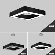 Led γραμμικό φωτιστικό κρεμαστό σε μαύρο χρώμα 4100Lm τετράγωνο θερμό φως 48W 3000K Led γραμμικό φωτιστικό κρεμαστό σε μαύρο χρώμα 4100Lm τετράγωνο θερμό φως 48W 3000K