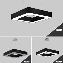 Led γραμμικό φωτιστικό κρεμαστό σε μαύρο χρώμα 4100Lm τετράγωνο θερμό φως 48W 3000K
