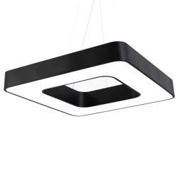 Led γραμμικό φωτιστικό κρεμαστό σε μαύρο χρώμα 4100Lm τετράγωνο θερμό φως 48W 3000K
