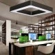 Led γραμμικό φωτιστικό κρεμαστό σε μαύρο χρώμα 4100Lm τετράγωνο θερμό φως 48W 3000K