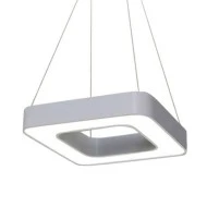 Led γραμμικό φωτιστικό κρεμαστό σε ασημί χρώμα 4100Lm τετράγωνο θερμό φως 48W 3000K