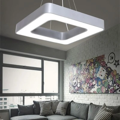 Led γραμμικό φωτιστικό κρεμαστό σε ασημί χρώμα 4100Lm τετράγωνο θερμό φως 48W 3000K Led γραμμικό φωτιστικό κρεμαστό σε ασημί χρώμα 4100Lm τετράγωνο θερμό φως 48W 3000K