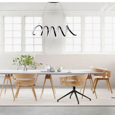 Κρεμαστό φωτιστικό Led "MALAGA" μαύρο 100W 220-240C AC 3600lm με δυνατότητα επιλογής χρώματος & ασύρματο τηλεχειρισμό