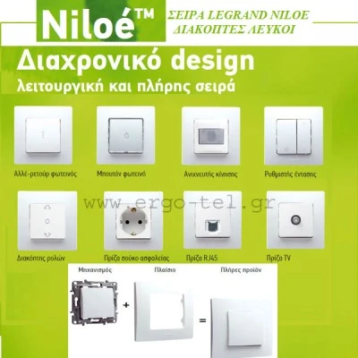 Πρίζα 2xUSB φόρτισης τύπου C 3000mA λευκή Legrand Niloe